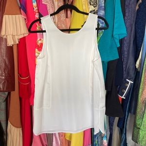 White satin panel banana republic tank
